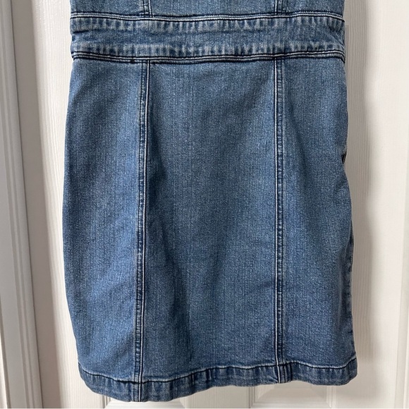 Silence + Noise Denim Sleeveless Fitted Mini Dress Size 6 - Picture 6 of 13